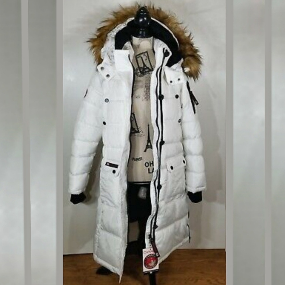 NWT Authentic Canada Goose White Parka Arctic Canada Weather Gear Long Coat - Picture 4 of 16
